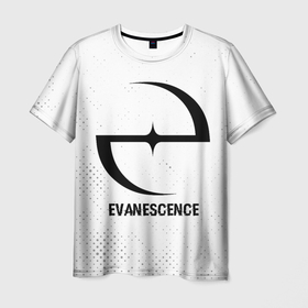 Мужская футболка 3D с принтом Evanescence glitch на светлом фоне в Екатеринбурге, 100% полиэфир | прямой крой, круглый вырез горловины, длина до линии бедер | Тематика изображения на принте: 