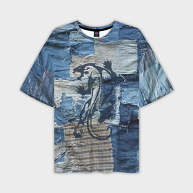 Мужская футболка OVERSIZE 3D с принтом Cotton Rag   Patchwork  Tiger в Кировске,  |  | Тематика изображения на принте: 