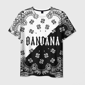 Мужская футболка 3D с принтом Бандана Кизару Биг Бейби Тейп Два цвета по диагонали в Кировске, 100% полиэфир | прямой крой, круглый вырез горловины, длина до линии бедер | 