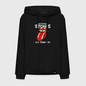 Мужская толстовка хлопок с принтом The Rolling Stones 78 в Тюмени, френч-терри, мягкий теплый начес внутри (100% хлопок) | карман-кенгуру, эластичные манжеты и нижняя кромка, капюшон с подкладом и шнурком | 