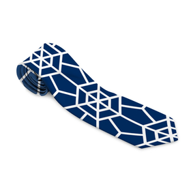 Галстук 3D с принтом Синий узорчатый паттерн в Санкт-Петербурге, 100% полиэстер | Длина 148 см; Плотность 150-180 г/м2 | 