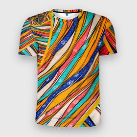Мужская футболка 3D Slim с принтом смешанная живопись в Белгороде, 100% полиэстер с улучшенными характеристиками | приталенный силуэт, круглая горловина, широкие плечи, сужается к линии бедра | 
