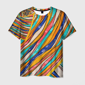 Мужская футболка 3D с принтом смешанная живопись , 100% полиэфир | прямой крой, круглый вырез горловины, длина до линии бедер | 
