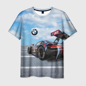 Мужская футболка 3D с принтом BMW racing team   Motorsport   M Performance , 100% полиэфир | прямой крой, круглый вырез горловины, длина до линии бедер | 
