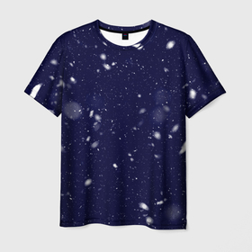 Мужская футболка 3D с принтом Снежная новогодняя ночь в Екатеринбурге, 100% полиэфир | прямой крой, круглый вырез горловины, длина до линии бедер | 