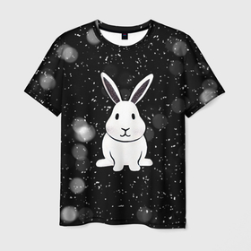 Мужская футболка 3D с принтом Год кролика 2023 в Кировске, 100% полиэфир | прямой крой, круглый вырез горловины, длина до линии бедер | 