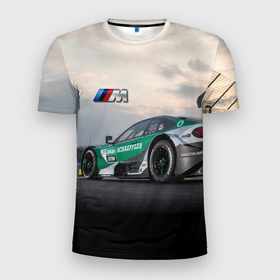 Мужская футболка 3D Slim с принтом BMW M Power   Racing team   Motorsport в Санкт-Петербурге, 100% полиэстер с улучшенными характеристиками | приталенный силуэт, круглая горловина, широкие плечи, сужается к линии бедра | 
