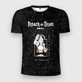Мужская футболка 3D Slim с принтом Attack on Titan Levi Ackerman в Екатеринбурге, 100% полиэстер с улучшенными характеристиками | приталенный силуэт, круглая горловина, широкие плечи, сужается к линии бедра | Тематика изображения на принте: 