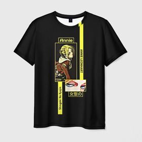 Мужская футболка 3D с принтом Attack on Titan Annie Leonhart в Тюмени, 100% полиэфир | прямой крой, круглый вырез горловины, длина до линии бедер | Тематика изображения на принте: 