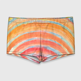 Мужские купальные плавки 3D с принтом Оранжевые полосы акварель в городе Новоалтайск, Полиэстер 85%, Спандекс 15% |  | 