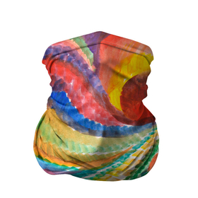 Бандана-труба 3D с принтом Райская птичка акварельная абстракция в Тюмени, 100% полиэстер, ткань с особыми свойствами — Activecool | плотность 150‒180 г/м2; хорошо тянется, но сохраняет форму | 