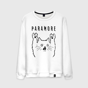 Мужской свитшот хлопок с принтом Paramore   rock cat , 100% хлопок |  | 