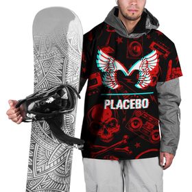 Накидка на куртку 3D с принтом Placebo rock glitch в Екатеринбурге, 100% полиэстер |  | 