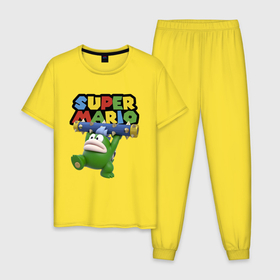 Мужская пижама хлопок с принтом Super Mario   Spike   Character в Белгороде, 100% хлопок | брюки и футболка прямого кроя, без карманов, на брюках мягкая резинка на поясе и по низу штанин
 | 
