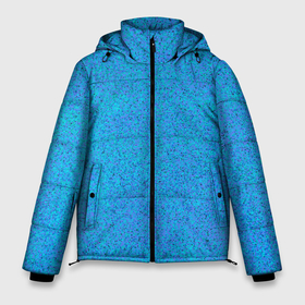 Мужская зимняя куртка 3D с принтом Текстура лазурный синий в Петрозаводске, верх — 100% полиэстер; подкладка — 100% полиэстер; утеплитель — 100% полиэстер | длина ниже бедра, свободный силуэт Оверсайз. Есть воротник-стойка, отстегивающийся капюшон и ветрозащитная планка. 

Боковые карманы с листочкой на кнопках и внутренний карман на молнии. | Тематика изображения на принте: 