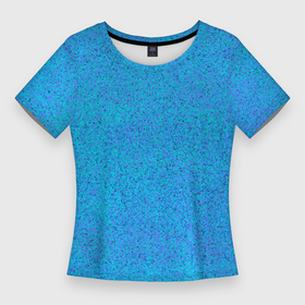 Женская футболка 3D Slim с принтом Текстура лазурный синий ,  |  | 