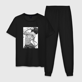 Мужская пижама хлопок с принтом Накаченный Кабанэ Кусак   Инцидент Кэмоно в Тюмени, 100% хлопок | брюки и футболка прямого кроя, без карманов, на брюках мягкая резинка на поясе и по низу штанин
 | 