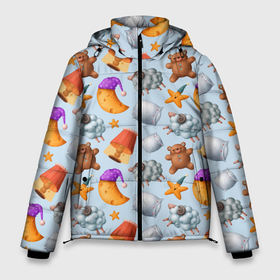Мужская зимняя куртка 3D с принтом Барашки и подушки в Тюмени, верх — 100% полиэстер; подкладка — 100% полиэстер; утеплитель — 100% полиэстер | длина ниже бедра, свободный силуэт Оверсайз. Есть воротник-стойка, отстегивающийся капюшон и ветрозащитная планка. 

Боковые карманы с листочкой на кнопках и внутренний карман на молнии. | Тематика изображения на принте: 