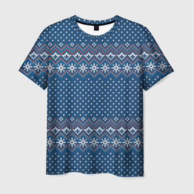 Мужская футболка 3D с принтом Вязанный стиль   классика в Новосибирске, 100% полиэфир | прямой крой, круглый вырез горловины, длина до линии бедер | 