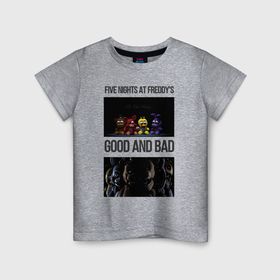 Детская футболка хлопок с принтом freddy good and bad в Курске, 100% хлопок | круглый вырез горловины, полуприлегающий силуэт, длина до линии бедер | 