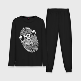 Мужская пижама хлопок (с лонгсливом) с принтом Skateboard   fingerprint   philosophy в Курске,  |  | Тематика изображения на принте: 