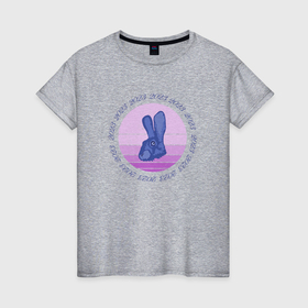 Женская футболка хлопок с принтом Кролики 2023 в Курске, 100% хлопок | прямой крой, круглый вырез горловины, длина до линии бедер, слегка спущенное плечо | 