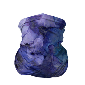 Бандана-труба 3D с принтом Акварельная абстракция в синих тонах в Тюмени, 100% полиэстер, ткань с особыми свойствами — Activecool | плотность 150‒180 г/м2; хорошо тянется, но сохраняет форму | 