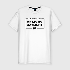Мужская футболка хлопок Slim с принтом Dead by Daylight gaming champion: рамка с лого и джойстиком , 92% хлопок, 8% лайкра | приталенный силуэт, круглый вырез ворота, длина до линии бедра, короткий рукав | 