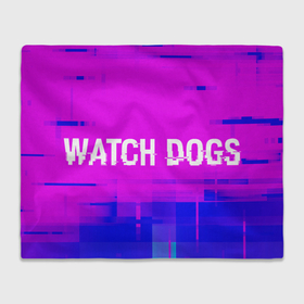 Плед 3D с принтом Watch Dogs glitch text effect: надпись и символ в Кировске, 100% полиэстер | закругленные углы, все края обработаны. Ткань не мнется и не растягивается | 