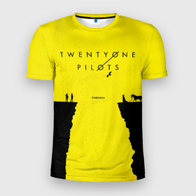 Мужская футболка 3D Slim с принтом Trench Twenty One Pilots в Курске, 100% полиэстер с улучшенными характеристиками | приталенный силуэт, круглая горловина, широкие плечи, сужается к линии бедра | Тематика изображения на принте: 