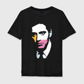 Мужская футболка хлопок Oversize с принтом Аль Пачино pop art в Кировске, 100% хлопок | свободный крой, круглый ворот, “спинка” длиннее передней части | 
