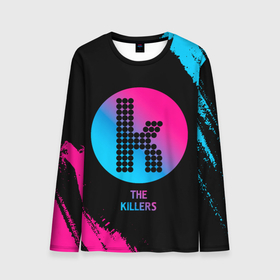 Мужской лонгслив 3D с принтом The Killers   neon gradient в Петрозаводске, 100% полиэстер | длинные рукава, круглый вырез горловины, полуприлегающий силуэт | 