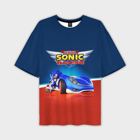 Мужская футболка OVERSIZE 3D с принтом Team Sonic Racing    Ёжик и его точило ,  |  | Тематика изображения на принте: 
