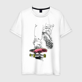 Мужская футболка хлопок с принтом Skateboarding   graphics , 100% хлопок | прямой крой, круглый вырез горловины, длина до линии бедер, слегка спущенное плечо. | 