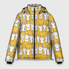 Мужская зимняя куртка 3D с принтом Милое семейство кроликов в Санкт-Петербурге, верх — 100% полиэстер; подкладка — 100% полиэстер; утеплитель — 100% полиэстер | длина ниже бедра, свободный силуэт Оверсайз. Есть воротник-стойка, отстегивающийся капюшон и ветрозащитная планка. 

Боковые карманы с листочкой на кнопках и внутренний карман на молнии. | 