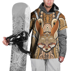 Накидка на куртку 3D с принтом Голова лисы в узорах в Тюмени, 100% полиэстер |  | Тематика изображения на принте: 