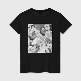 Женская футболка хлопок с принтом Красотки из Лиеллы   Love Live Superstar в Петрозаводске, 100% хлопок | прямой крой, круглый вырез горловины, длина до линии бедер, слегка спущенное плечо | 