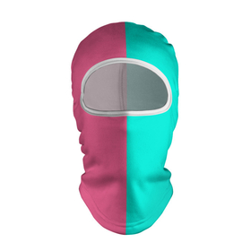 Балаклава 3D с принтом Розово бирюзовый в Кировске, 100% полиэстер, ткань с особыми свойствами — Activecool | плотность 150–180 г/м2; хорошо тянется, но при этом сохраняет форму. Закрывает шею, вокруг отверстия для глаз кайма. Единый размер | 