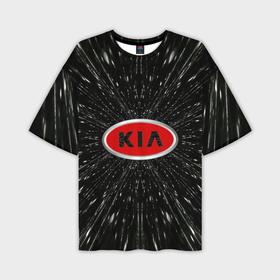 Мужская футболка OVERSIZE 3D с принтом Киа эмблема, автомобильная тема ,  |  | 