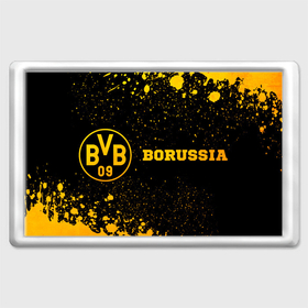Магнит 45*70 с принтом Borussia   gold gradient: надпись и символ , Пластик | Размер: 78*52 мм; Размер печати: 70*45 | 