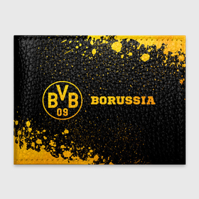 Обложка для студенческого билета с принтом Borussia   gold gradient: надпись и символ в Тюмени, натуральная кожа | Размер: 11*8 см; Печать на всей внешней стороне | Тематика изображения на принте: 