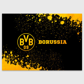 Поздравительная открытка с принтом Borussia   gold gradient: надпись и символ в Санкт-Петербурге, 100% бумага | плотность бумаги 280 г/м2, матовая, на обратной стороне линовка и место для марки
 | 