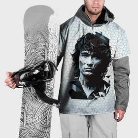 Накидка на куртку 3D с принтом Виктор Цой   полигональный портрет в Курске, 100% полиэстер |  | 