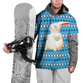 Накидка на куртку 3D с принтом Белый объемный кролик в Белгороде, 100% полиэстер |  | Тематика изображения на принте: 