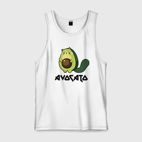 Мужская майка хлопок с принтом Avocado   AvoCATo   Joke , 100% хлопок |  | Тематика изображения на принте: 