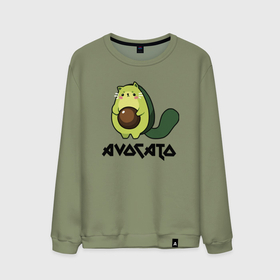 Мужской свитшот хлопок с принтом Avocado   AvoCATo   Joke , 100% хлопок |  | Тематика изображения на принте: 