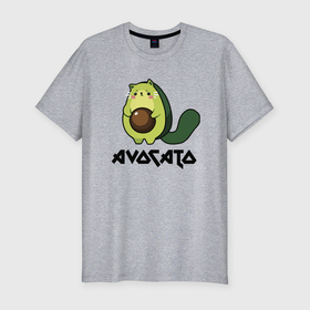 Мужская футболка хлопок Slim с принтом Avocado   AvoCATo   Joke в Петрозаводске, 92% хлопок, 8% лайкра | приталенный силуэт, круглый вырез ворота, длина до линии бедра, короткий рукав | 