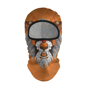 Балаклава 3D с принтом Голова тигра в узорах в Курске, 100% полиэстер, ткань с особыми свойствами — Activecool | плотность 150–180 г/м2; хорошо тянется, но при этом сохраняет форму. Закрывает шею, вокруг отверстия для глаз кайма. Единый размер | 