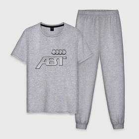 Мужская пижама хлопок с принтом Audi ABT   auto tuning в Екатеринбурге, 100% хлопок | брюки и футболка прямого кроя, без карманов, на брюках мягкая резинка на поясе и по низу штанин
 | 
