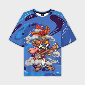 Мужская футболка OVERSIZE 3D с принтом Индеец с гитарой в Курске,  |  | 
